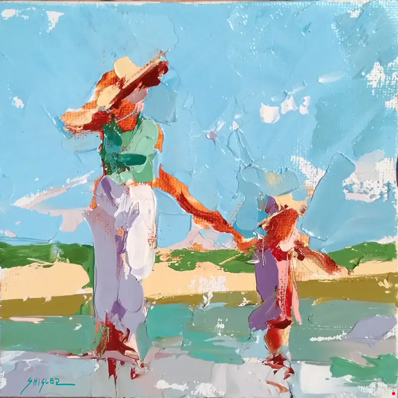 Quiet Walk on the Beach - Sally Cummings Shisler