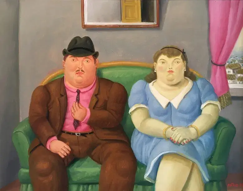 Couple on a Sofa - Fernando Botero
