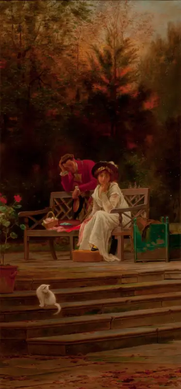 Lovers in a Garden - Marcus Stone