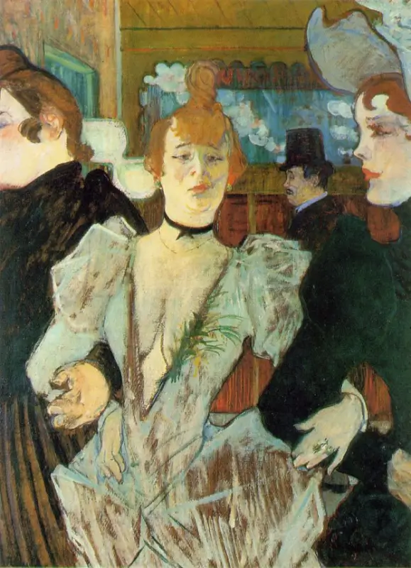 La Goulue Arriving at the Moulin Rouge with Two Women - Henri de Toulouse-Lautrec