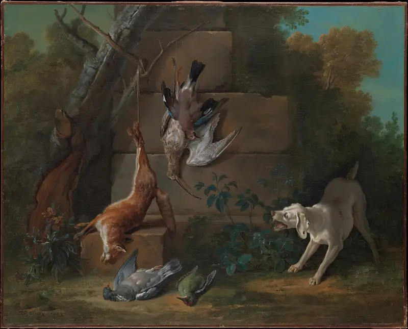 Dog Guarding Dead Game- Jean Baptiste Oudry (1753)