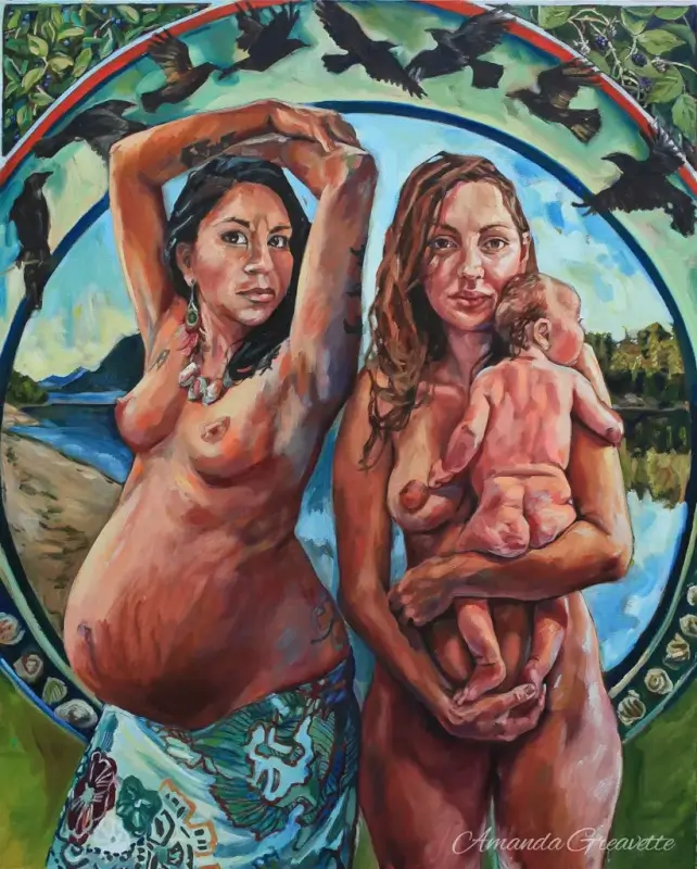 Two Women Pregnancy Post Partum - Ravens and Corn