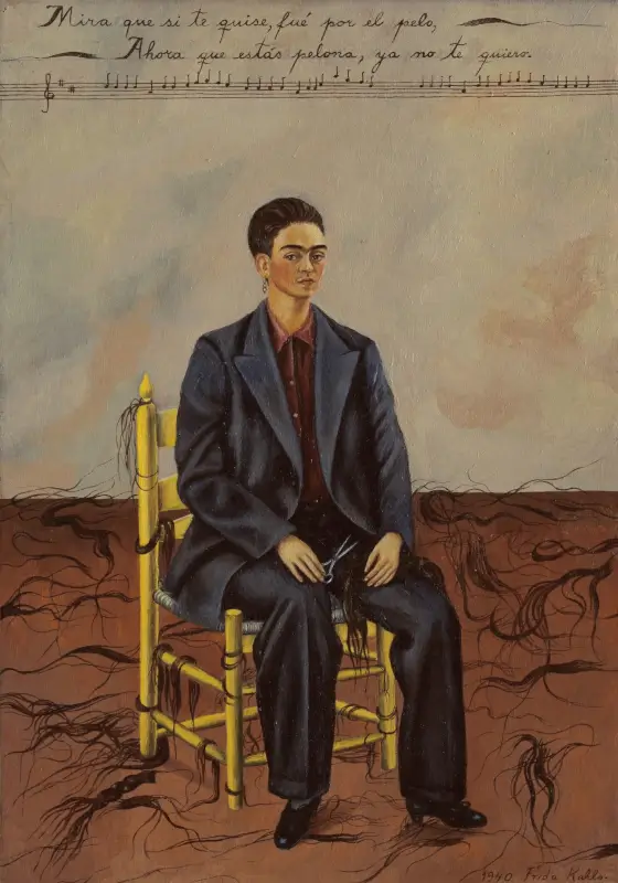 Self-Portrait with Cropped Hair - Frida Kahlo