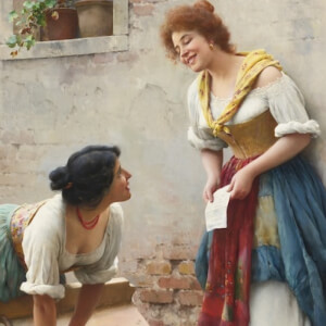 Sharing the News - Eugen von Blaas