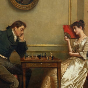 A Game of Chess- George Goodwin Kilburne