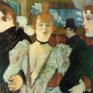 La Goulue Arriving at the Moulin Rouge with Two Women - Henri de Toulouse-Lautrec